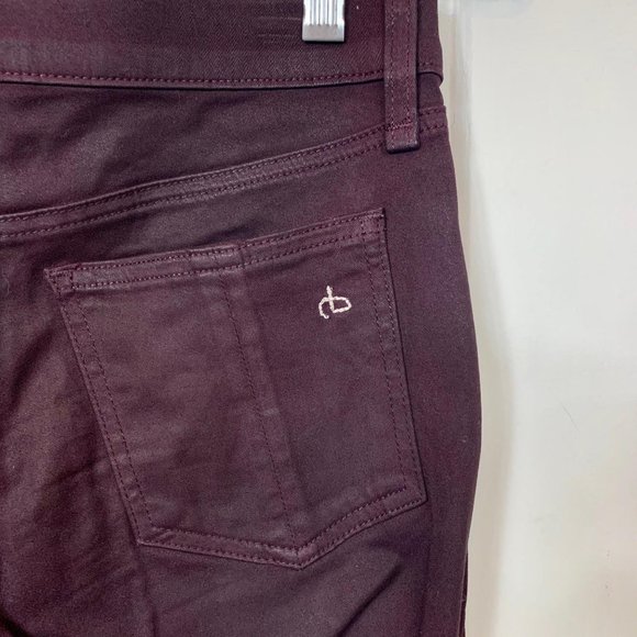 Rag & Bone Maroon Skinny Jeans Size 25 - Picture 2 of 4
